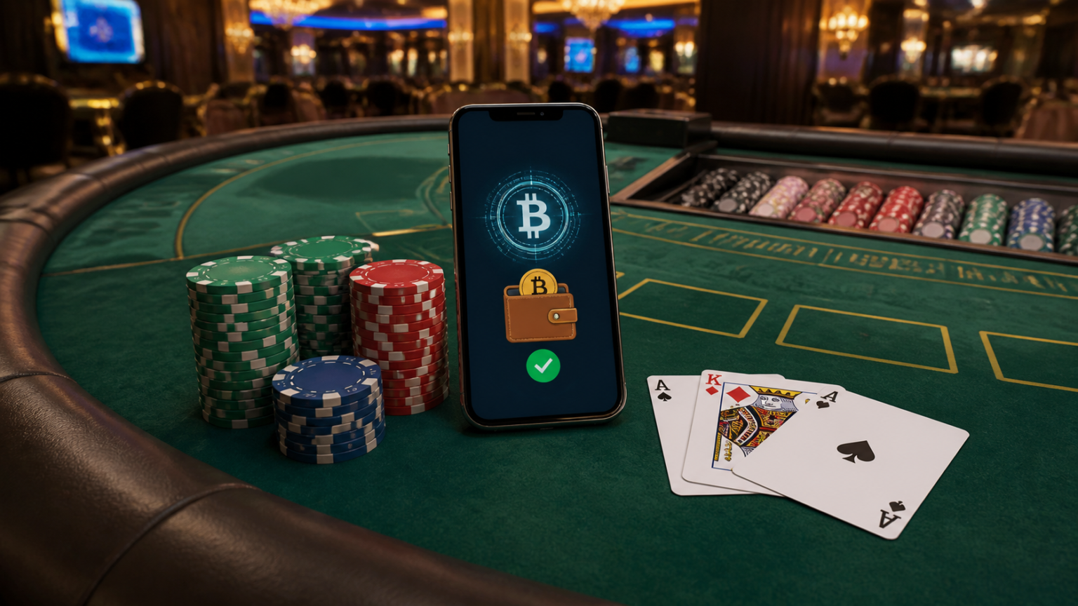 crypto online casino: What Players Should Know Before They Play Casino table with crypto payment on smartphone
