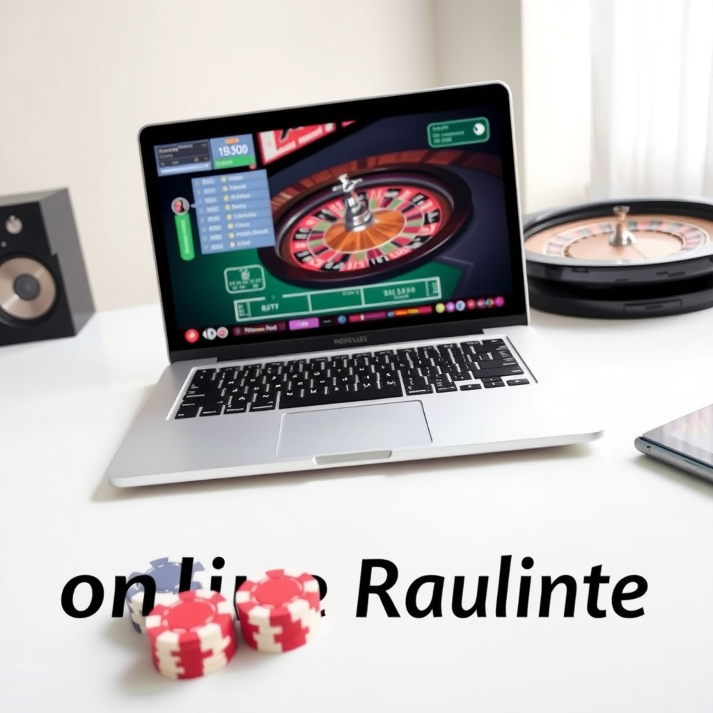 Singapore online casino: A Practical Guide for Players Laptop displaying an online casino roulette game with betting controls and casino chips beside it